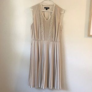Size 4 Ivory Banana Republic Pleated Dress